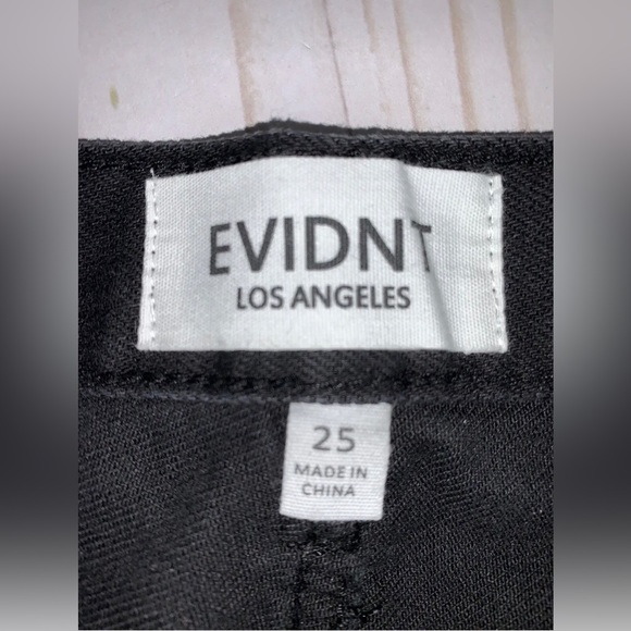 EVIDNT | Black Denim Asymmetrical Skirt 25 Distressed Raw Hem - Picture 5 of 9